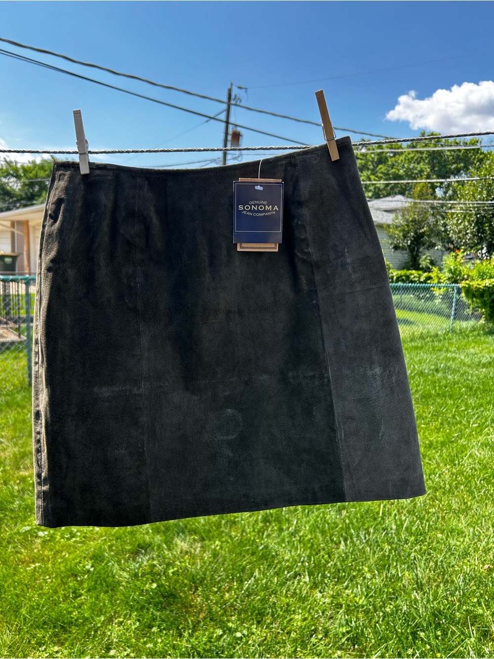 Sonoma Black Suede A-Line Mini Skirt